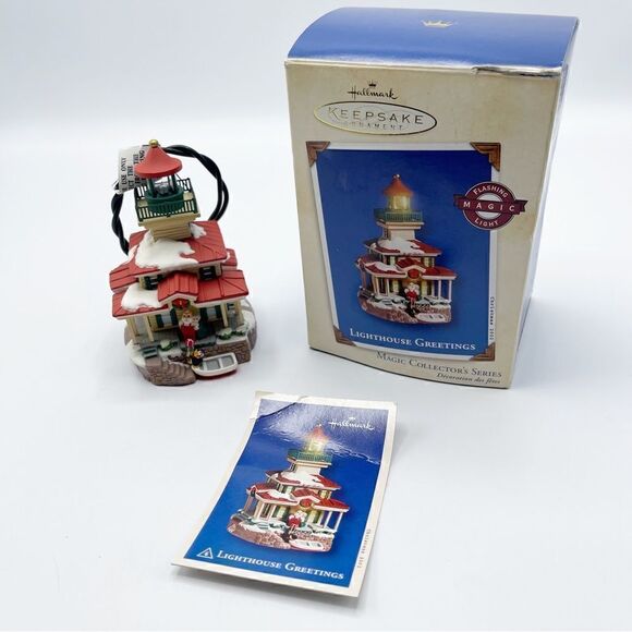 Hallmark Keepsake Lighthouse Greetings vintage ornament 2002 - Picture 1 of 7